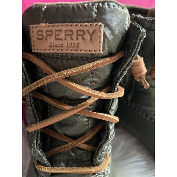 Sperry Saltwater Snow Boot Olive Women's 8.5 - Picture 2 of 4